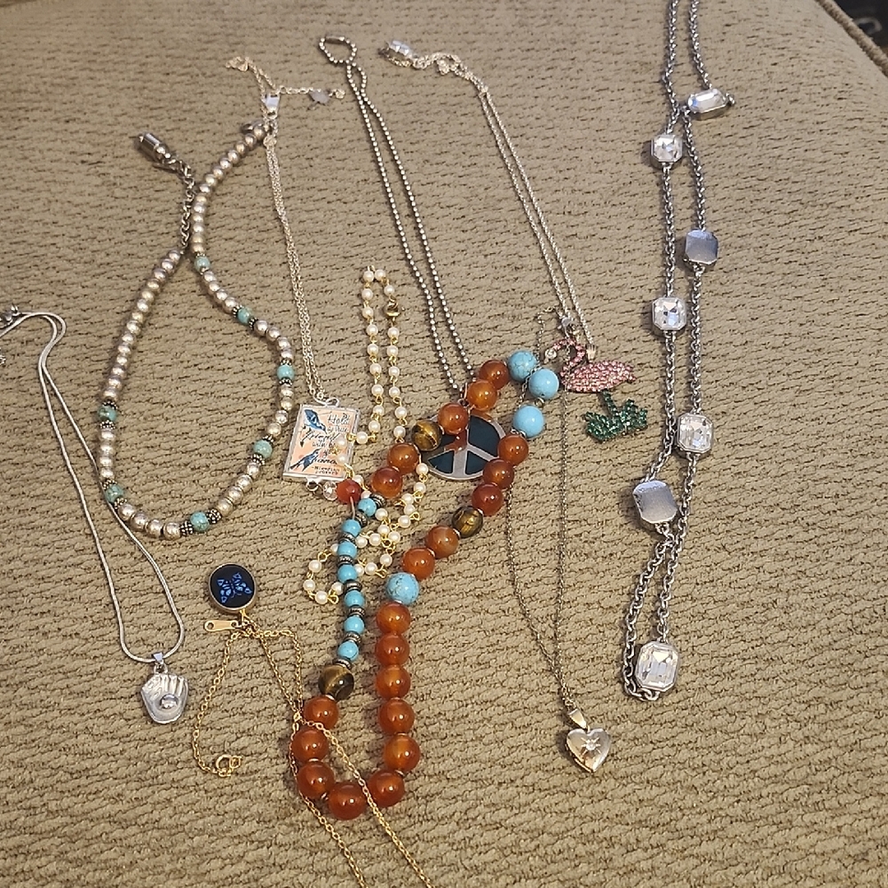 Avon Blue and Brown Necklace Collection